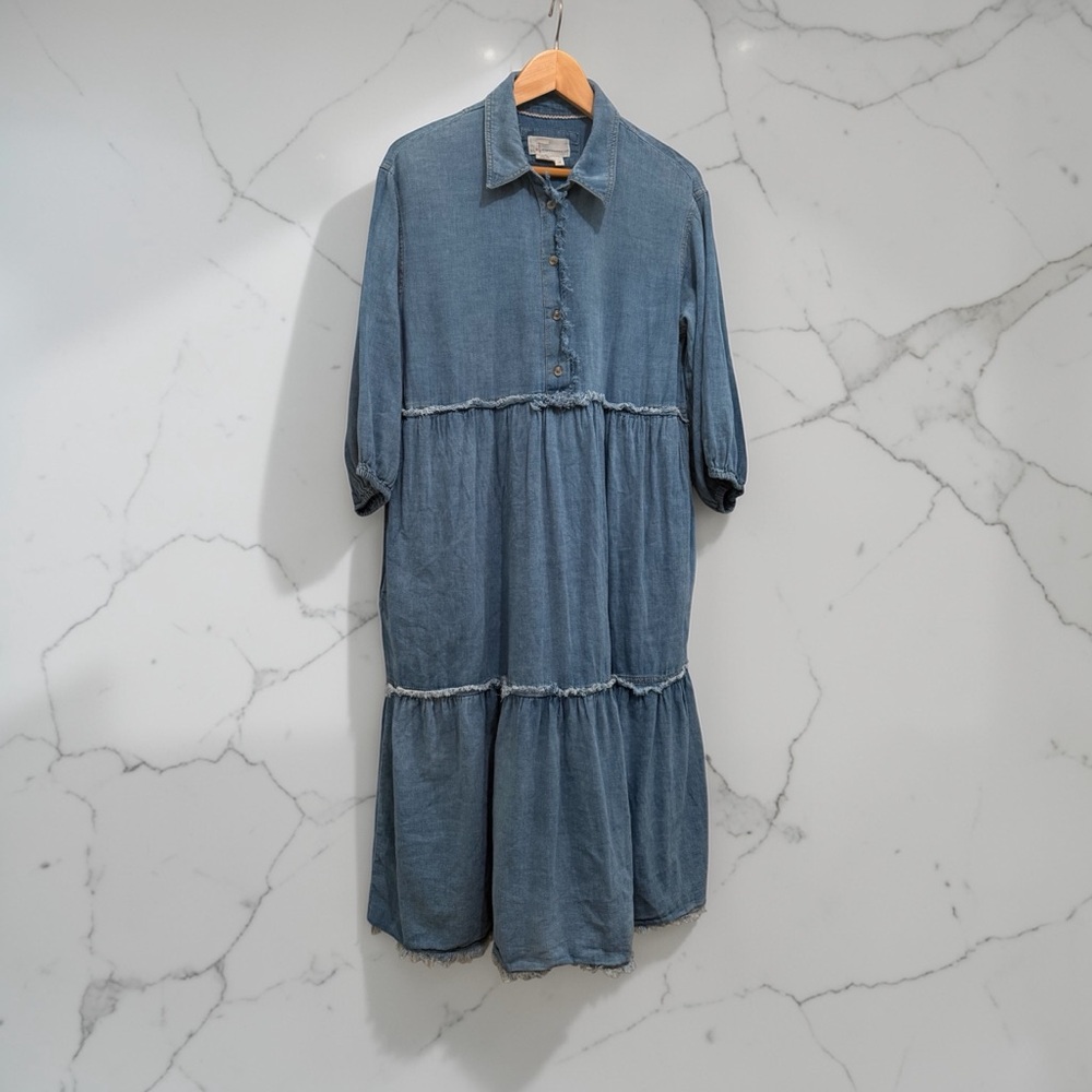 ANTHROPOLOGIE The Bettina Denim Dress Women's LP - Picture 4 of 10